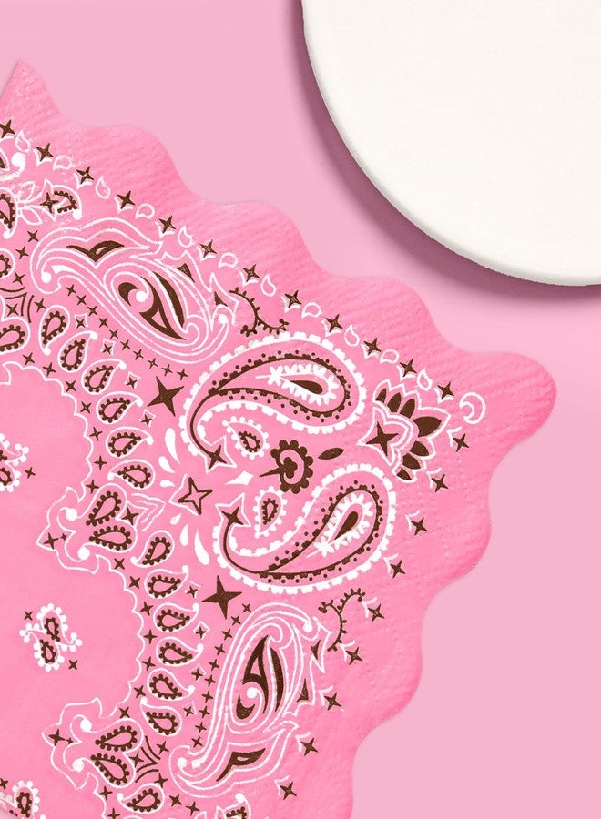xo, Fetti Cowgirl Napkins – 24 Paper Napkins | Pink Bandana, Western Party, Bachelorette, Birthday, Glam Decor, Yeehaw, Country Chic - Image 3